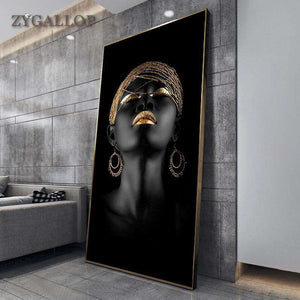 Moderne Kunst Leinwand Malerei Afrikanische Schwarz Frau Poster und Drucke Skandinavischen Wand Kunst Bilder Für Wohnzimmer Dekoration